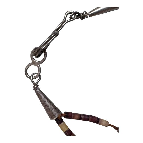 Handmade Double Strand Zuni Fetish Heishi Beaded Bracelet Carved Animal Vintage - Picture 4 of 6